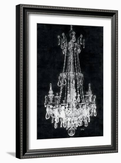 Paris Chandelier on Black 1-Morgan Yamada-Framed Art Print