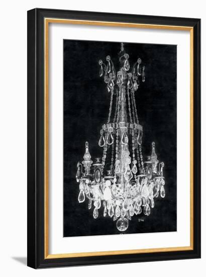 Paris Chandelier on Black 1-Morgan Yamada-Framed Art Print