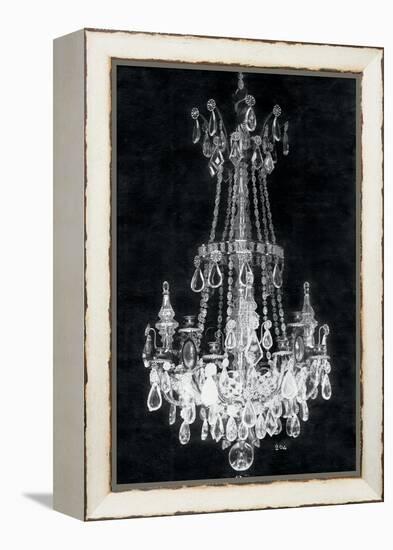 Paris Chandelier on Black 1-Morgan Yamada-Framed Stretched Canvas