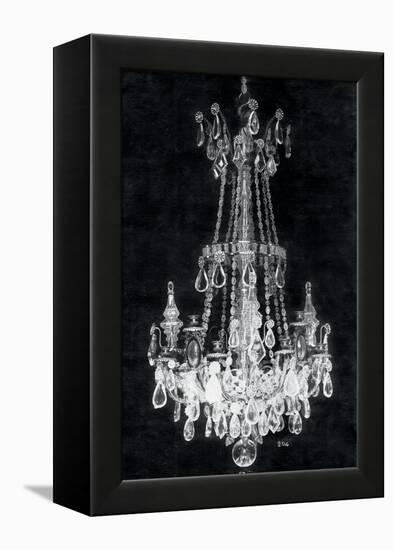 Paris Chandelier on Black 1-Morgan Yamada-Framed Stretched Canvas