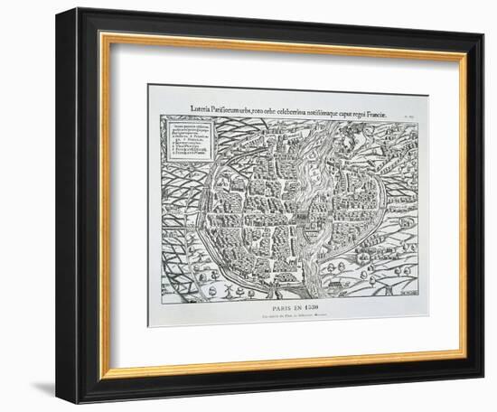 Paris City Plan C.1530-Sebastian Münster-Framed Giclee Print