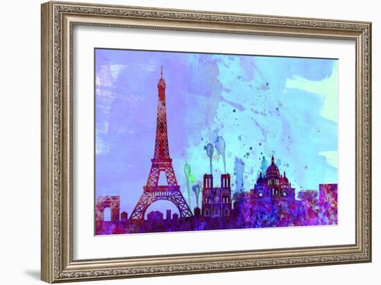 Paris City Skyline-NaxArt-Framed Art Print