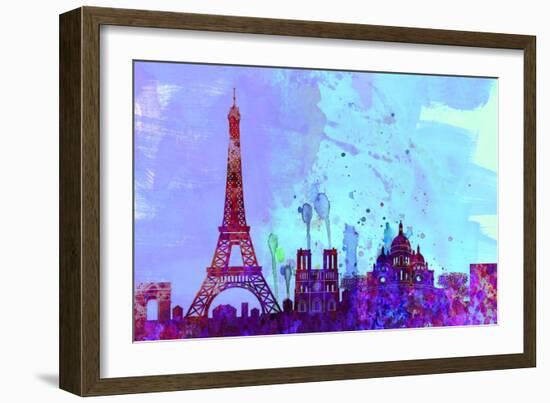 Paris City Skyline-NaxArt-Framed Art Print