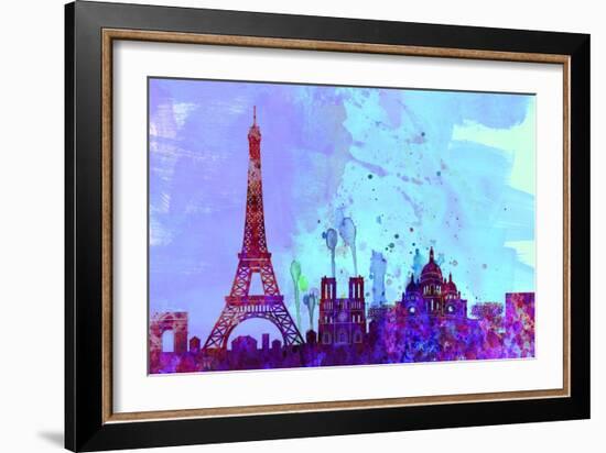 Paris City Skyline-NaxArt-Framed Art Print