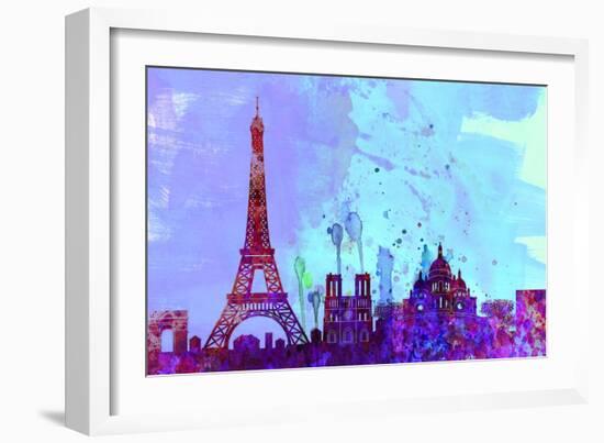 Paris City Skyline-NaxArt-Framed Art Print