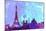 Paris City Skyline-NaxArt-Mounted Art Print