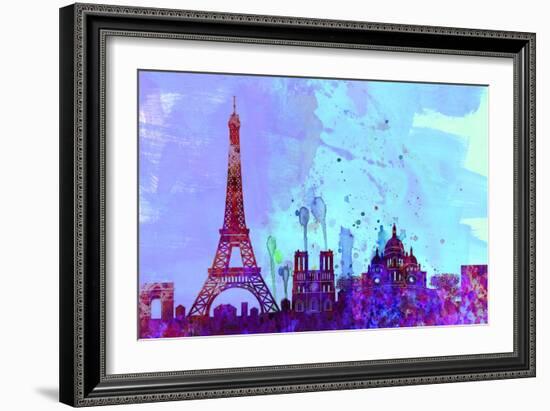 Paris City Skyline-NaxArt-Framed Art Print