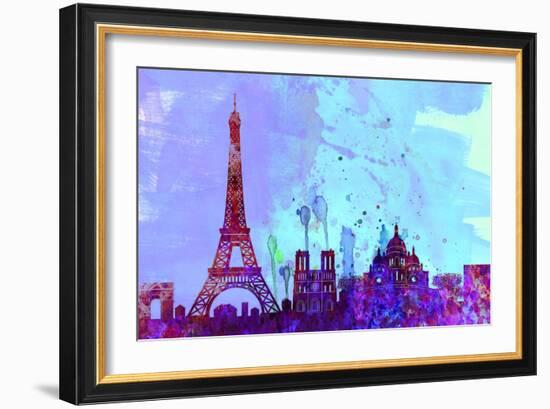 Paris City Skyline-NaxArt-Framed Art Print