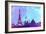 Paris City Skyline-NaxArt-Framed Art Print