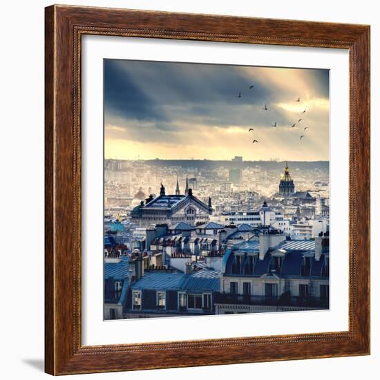 Paris Cityscape Taken from Montmartre-dellm60-Framed Art Print