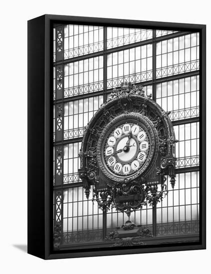 Paris Clock 1BW-Chris Bliss-Framed Premier Image Canvas