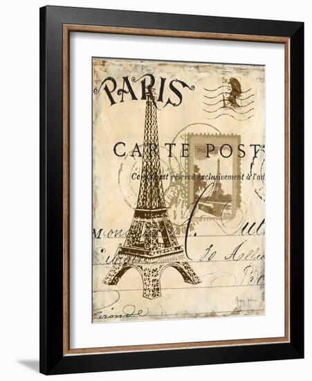 Paris Collage I - Eiffel Tower-Gregory Gorham-Framed Art Print