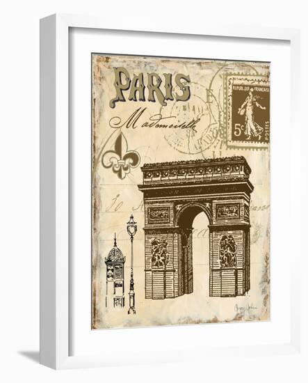 Paris Collage II  - Arc de Triomphe-Gregory Gorham-Framed Art Print