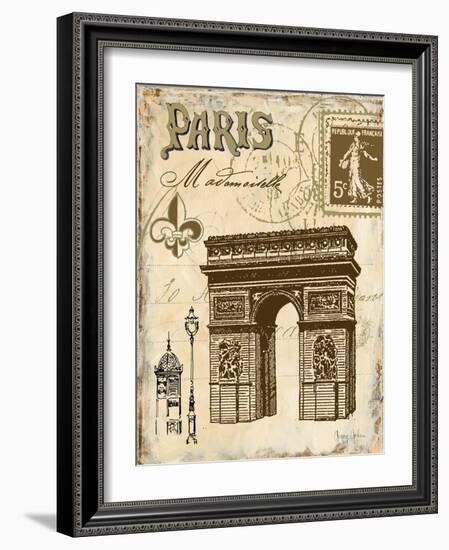 Paris Collage II  - Arc de Triomphe-Gregory Gorham-Framed Art Print