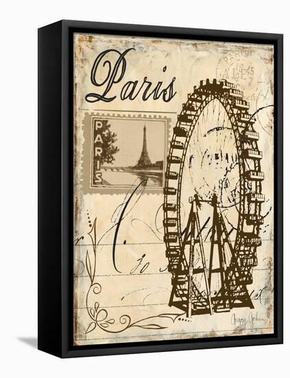 Paris Collage III - Ferris Wheel-Gregory Gorham-Framed Stretched Canvas
