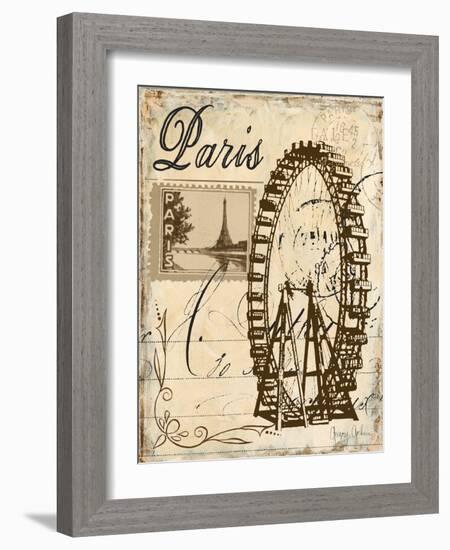 Paris Collage III - Ferris Wheel-Gregory Gorham-Framed Art Print