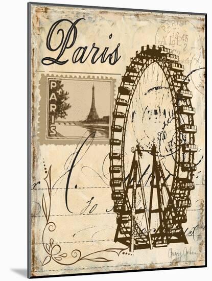 Paris Collage III - Ferris Wheel-Gregory Gorham-Mounted Art Print