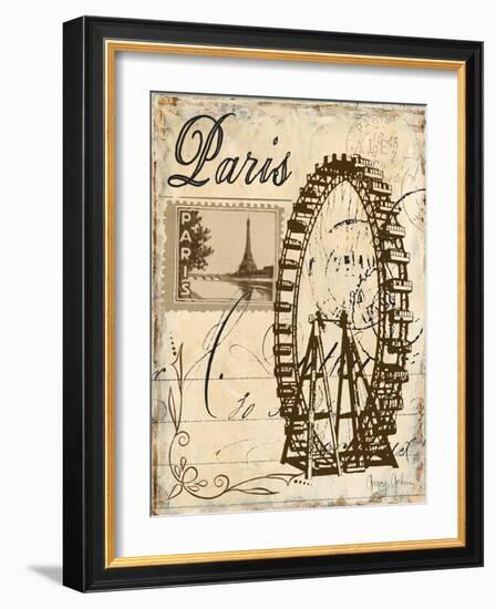 Paris Collage III - Ferris Wheel-Gregory Gorham-Framed Art Print