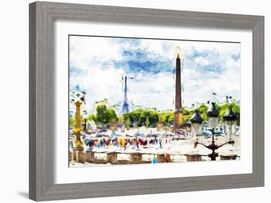 Paris Concorde - In the Style of Oil Painting-Philippe Hugonnard-Framed Giclee Print