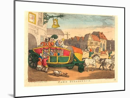 Paris Diligence, Probably 1810, Hand-Colored Etching, Rosenwald Collection-Thomas Rowlandson-Mounted Giclee Print