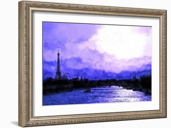 Paris Eiffel Purple Sunset-Philippe Hugonnard-Framed Giclee Print