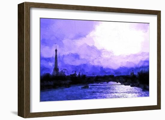 Paris Eiffel Purple Sunset-Philippe Hugonnard-Framed Giclee Print