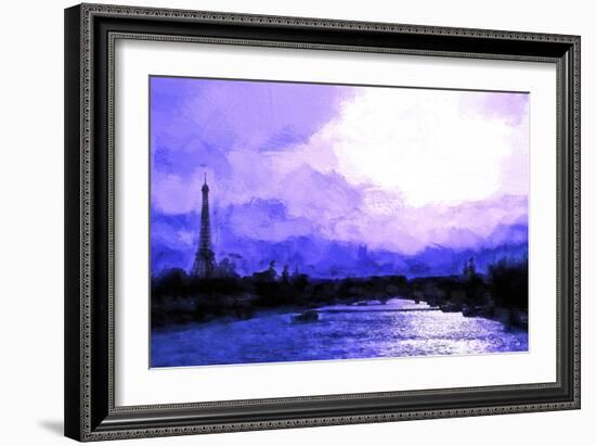 Paris Eiffel Purple Sunset-Philippe Hugonnard-Framed Giclee Print