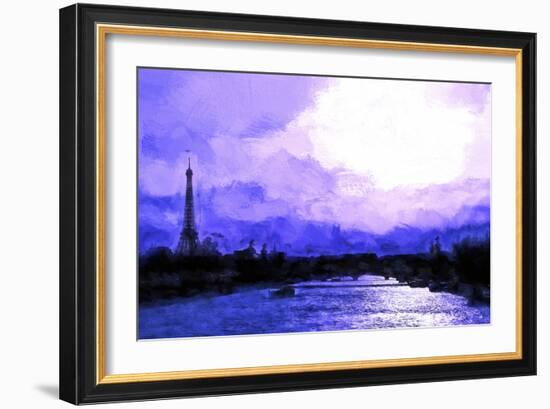 Paris Eiffel Purple Sunset-Philippe Hugonnard-Framed Giclee Print