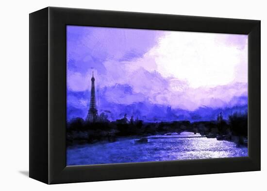 Paris Eiffel Purple Sunset-Philippe Hugonnard-Framed Premier Image Canvas