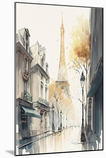 Paris Eiffel Tower-Lana Kristiansen-Mounted Art Print