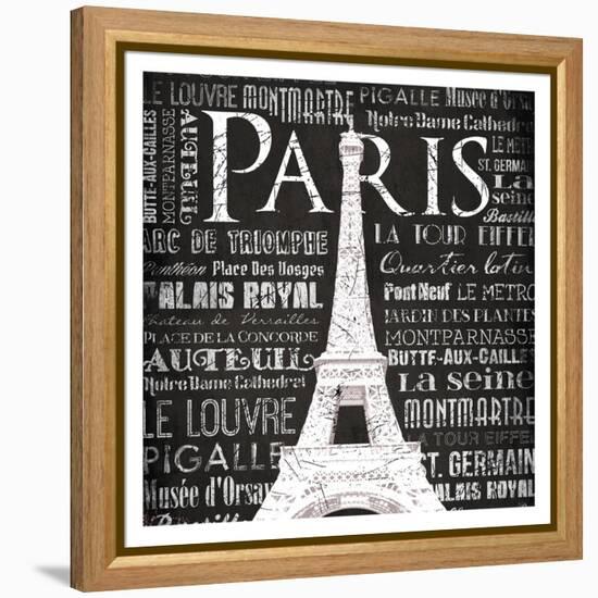 Paris Eiffel-Jace Grey-Framed Stretched Canvas