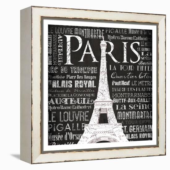 Paris Eiffel-Jace Grey-Framed Stretched Canvas