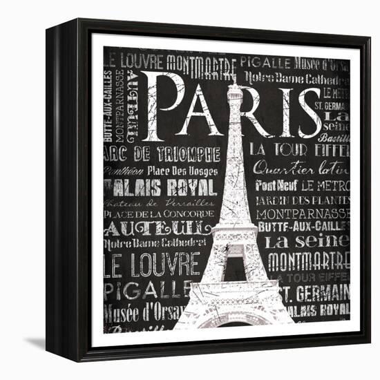 Paris Eiffel-Jace Grey-Framed Stretched Canvas