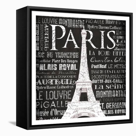 Paris Eiffel-Jace Grey-Framed Stretched Canvas