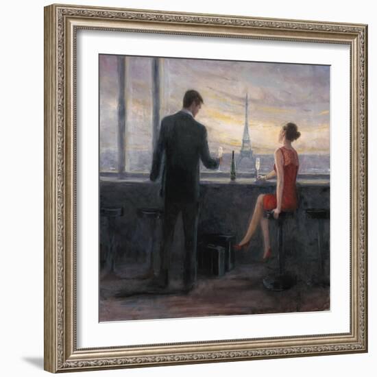 Paris Evening Romance-Karen Wallis-Framed Art Print