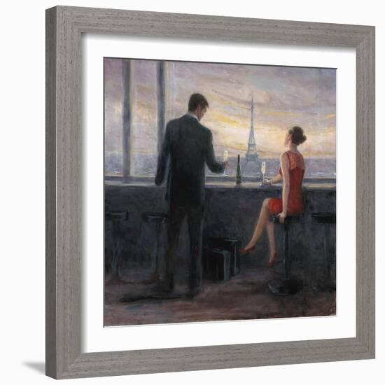 Paris Evening Romance-Karen Wallis-Framed Art Print