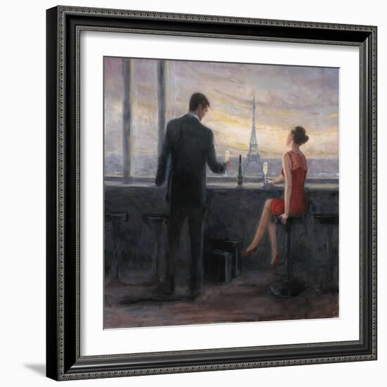 Paris Evening Romance-Karen Wallis-Framed Art Print