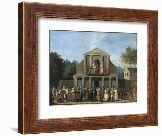 Paris, Farcical Scene in Front of Saint-Laurent Fair Theatre by Unknown Artist-null-Framed Giclee Print