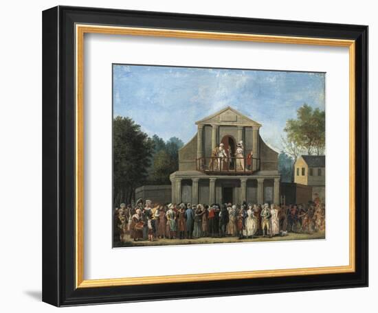 Paris, Farcical Scene in Front of Saint-Laurent Fair Theatre by Unknown Artist-null-Framed Giclee Print