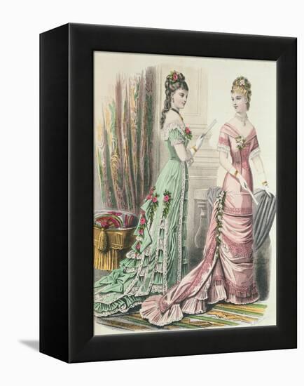 Paris Fashion, from 'Journal Des Demoiselles' Published Dupuy Paris, 1878 (Colour Litho)-French-Framed Premier Image Canvas