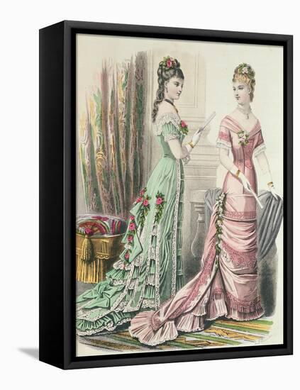 Paris Fashion, from 'Journal Des Demoiselles' Published Dupuy Paris, 1878 (Colour Litho)-French-Framed Premier Image Canvas