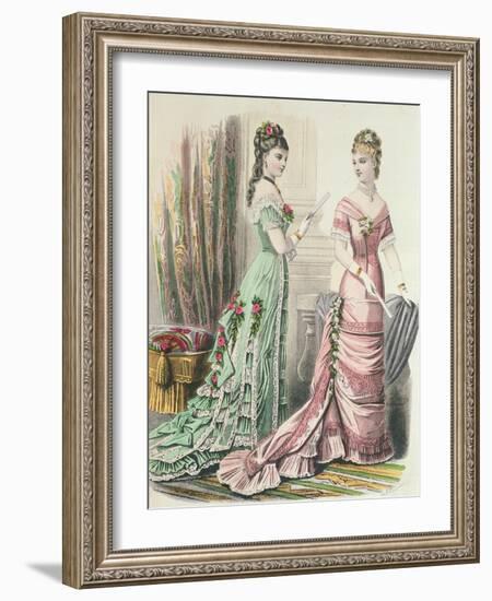 Paris Fashion, from 'Journal Des Demoiselles' Published Dupuy Paris, 1878 (Colour Litho)-French-Framed Giclee Print