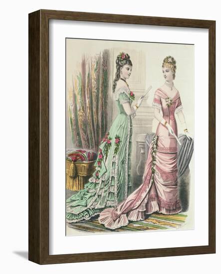 Paris Fashion, from 'Journal Des Demoiselles' Published Dupuy Paris, 1878 (Colour Litho)-French-Framed Giclee Print