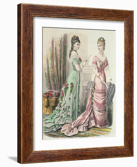 Paris Fashion, from 'Journal Des Demoiselles' Published Dupuy Paris, 1878 (Colour Litho)-French-Framed Giclee Print