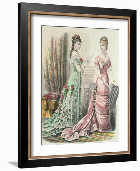 Paris Fashion, from 'Journal Des Demoiselles' Published Dupuy Paris, 1878 (Colour Litho)-French-Framed Giclee Print