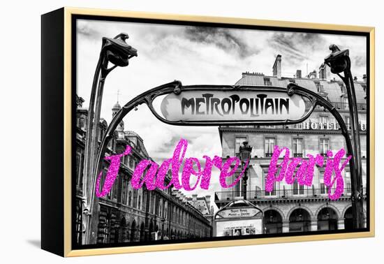 Paris Fashion Series - J'adore Paris - Metropolitain II-Philippe Hugonnard-Framed Premier Image Canvas