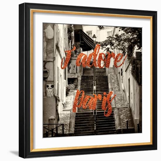 Paris Fashion Series - J'adore Paris - Montmartre II-Philippe Hugonnard-Framed Photographic Print