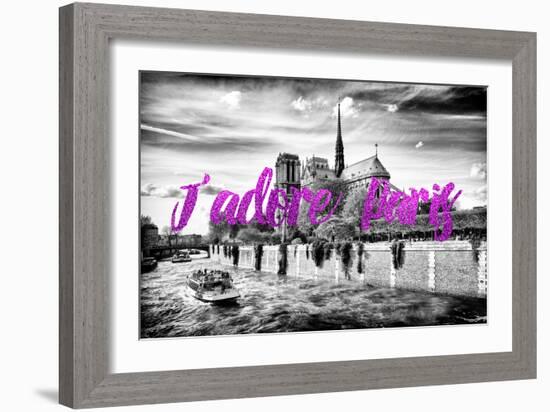 Paris Fashion Series - J'adore Paris - Notre Dame Cathedral II-Philippe Hugonnard-Framed Photographic Print