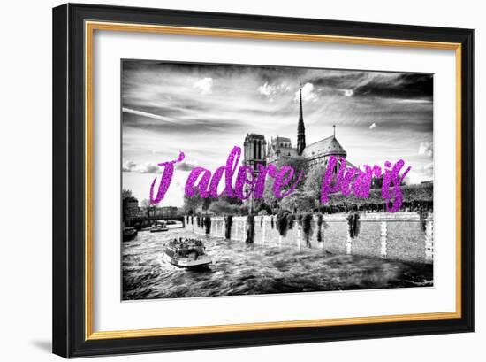 Paris Fashion Series - J'adore Paris - Notre Dame Cathedral II-Philippe Hugonnard-Framed Photographic Print