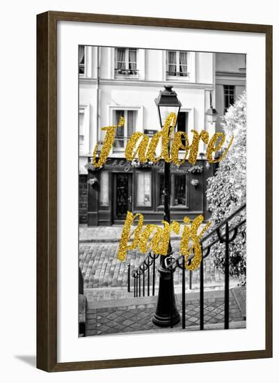 Paris Fashion Series - J'adore Paris - Stairs of Montmartre-Philippe Hugonnard-Framed Photographic Print